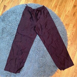 Vintage DKNY Burgundy Purple Wide Leg Silk Pants Size S